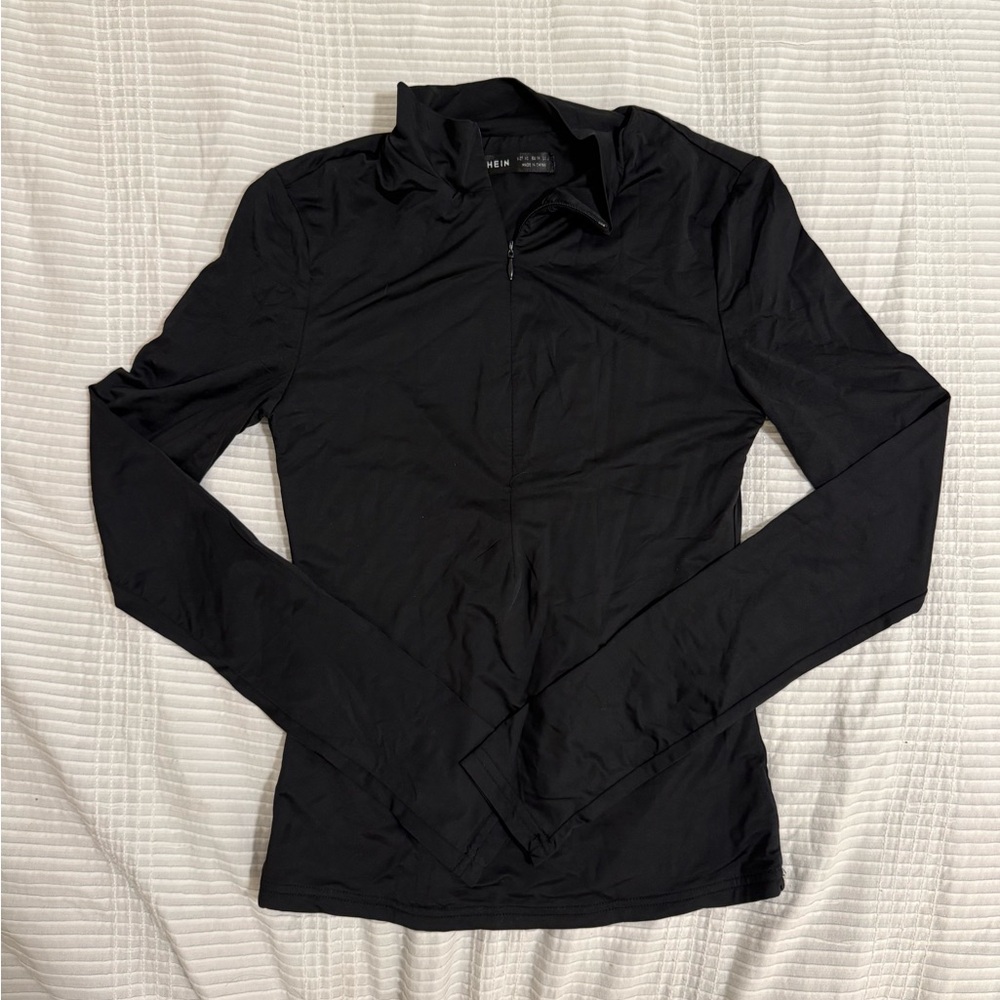 SHEIN Black Sporty half zip up